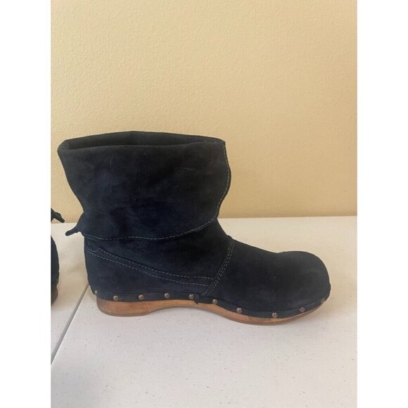 Women’s 39 US 8 Sanita Marcia Low Flex Wood Boot Navy Blue Suede - Picture 6 of 14